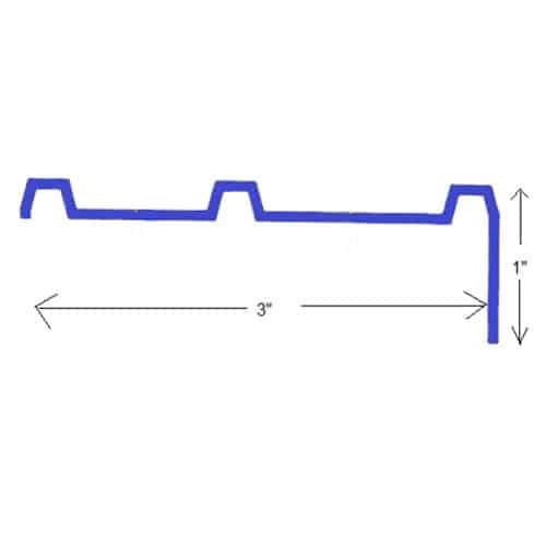 RL2801-aluminum-flat-trim Aluminum Roof Edge Trim with Leg, 3" x 1" - Image 1