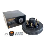 Trailer Brake Drum 12″ x 2″, 5200-7000 lbs, Pre-Greased Kit
