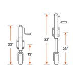 Trailer Tongue Jack with Wheel, 1200 lbs, Bolt-on, 6″ Poly Wheel, RAM MJ-1206B - Image 3
